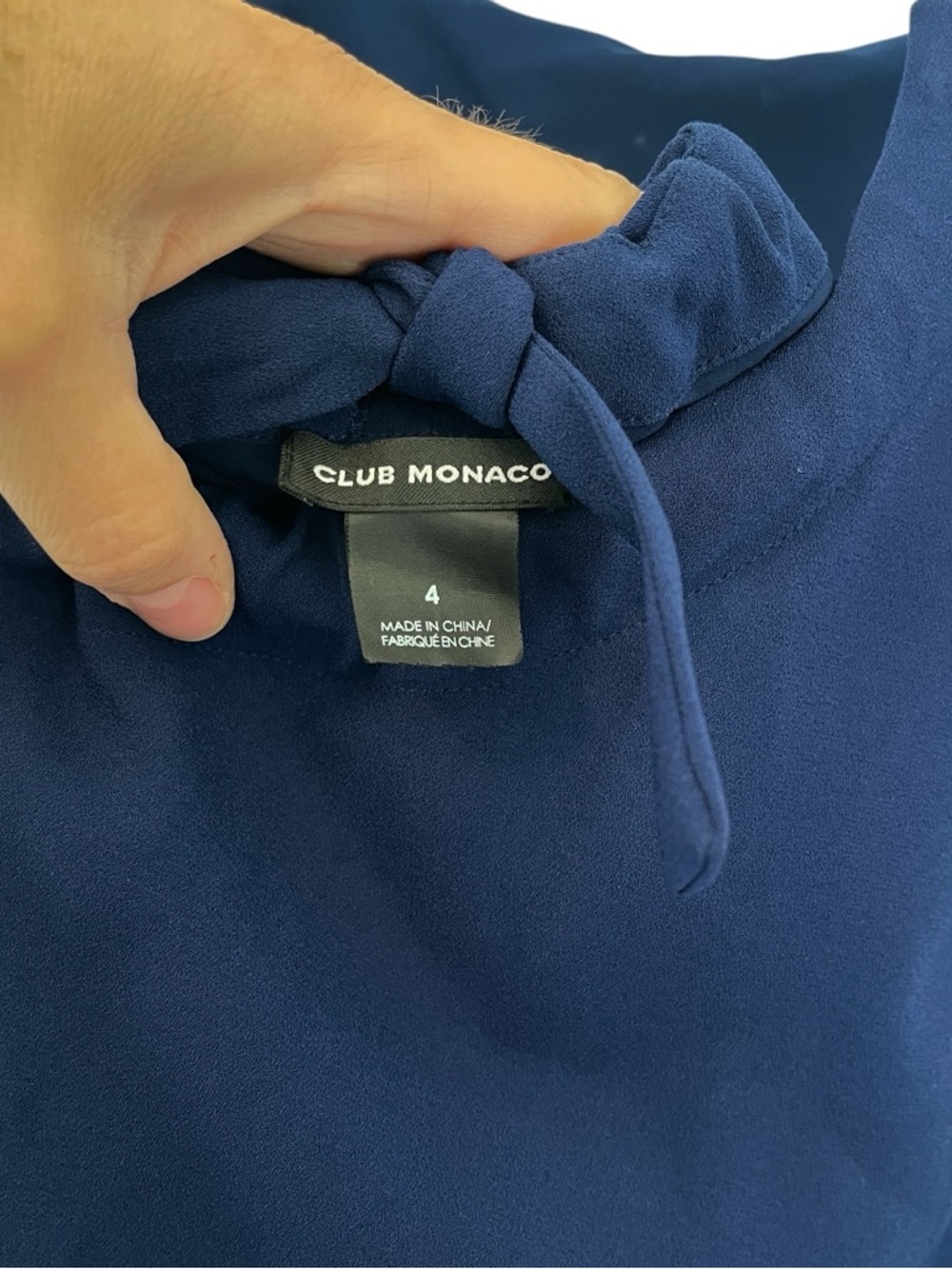 Club Monaco Navy Swing Dress Low Back Scoop Flowy Minimalist Size 4 - Picture 7 of 10